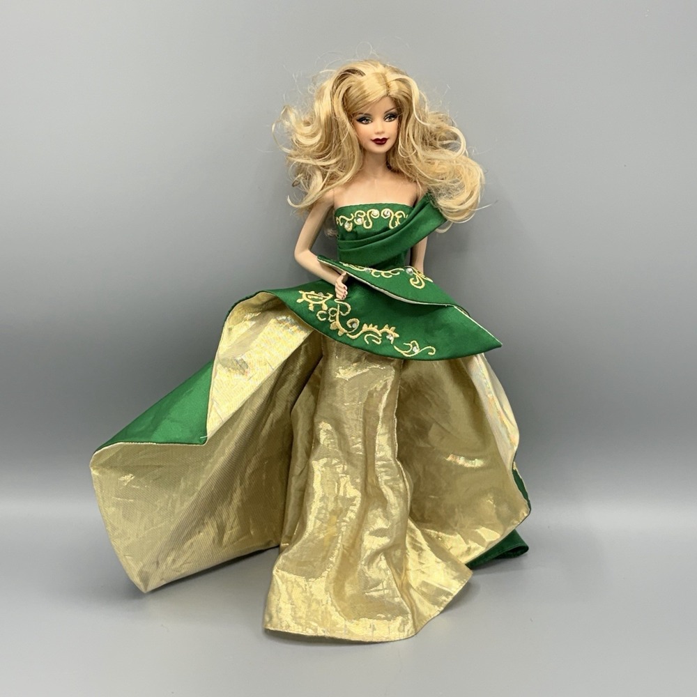Holiday Barbie 2011 Doll Mattel Barbie Collector Doll Green Gold Dress